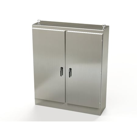 Saginaw Control & Engineering 3 Point Latch with Padlock/Keylock Handle Electrical Enclosures, 72 in H, 18 in D, 60 in W SCE-72EL6018SSFSD